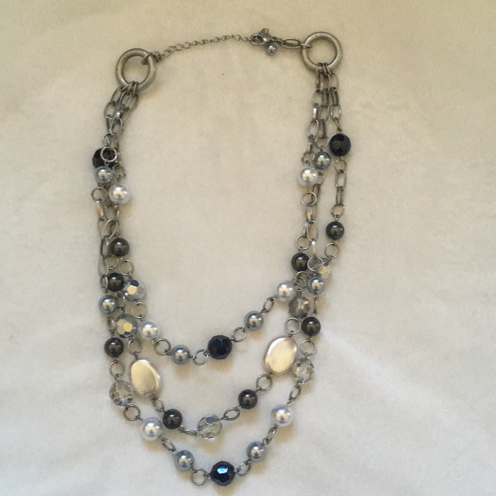 Lia Sophia black, silver, and iridescent 3 Chains